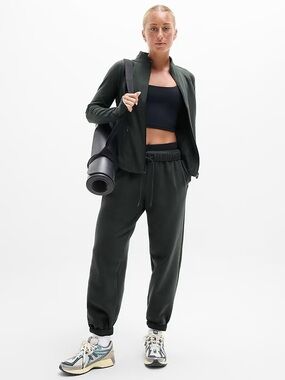 Athleta Salutation Zip Jacket, Elm Green, L